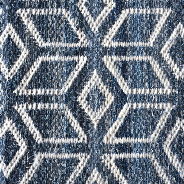 Ampoule Geometric Blue Denim and Wool Rug - Staunton and Henry