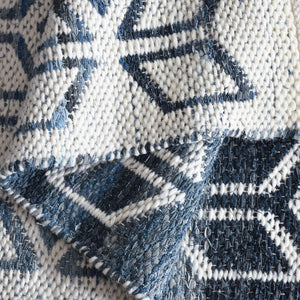 Ampoule Geometric Blue Denim and Wool Rug - Staunton and Henry