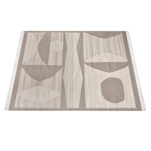 Bella Beige and White Midcentury Modern Style Rug - Staunton and Henry