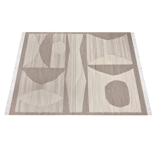 Bella Beige and White Midcentury Modern Style Rug - Staunton and Henry