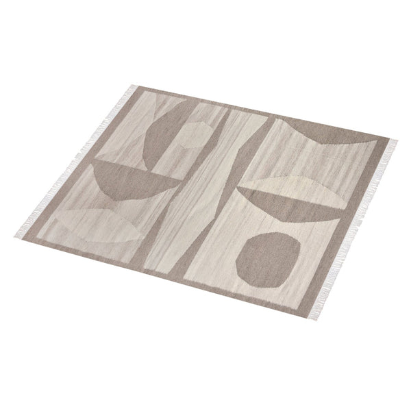 Bella Beige and White Midcentury Modern Style Rug - Staunton and Henry