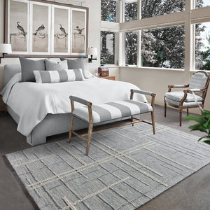 Aros Modern Blue Wool Rug - Staunton and Henry