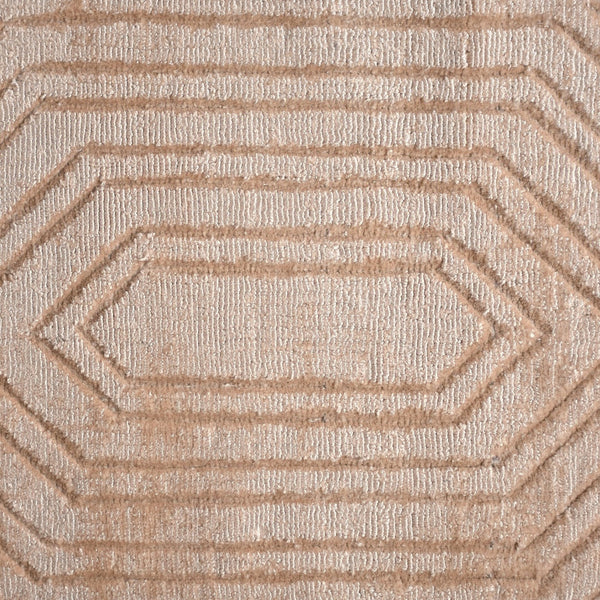 Mocha Warm Beige Geometric Viscose Rug - Staunton and Henry
