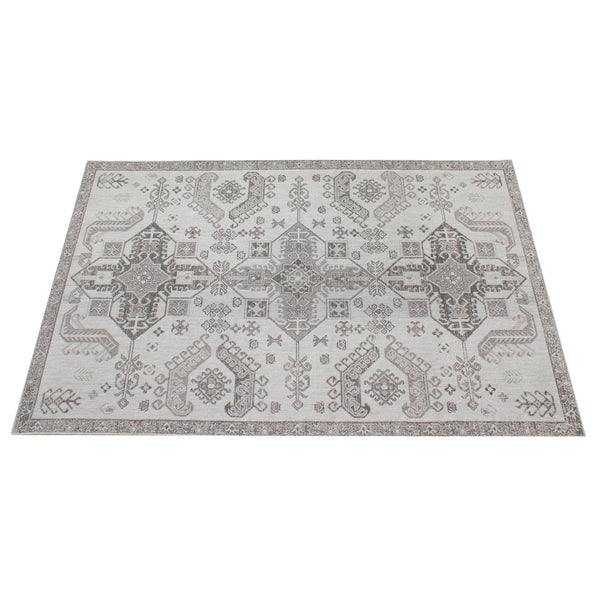 Mocha Modern Grey and White Persian Rug - Staunton and Henry