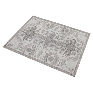 Mocha Modern Grey and White Persian Rug - Staunton and Henry