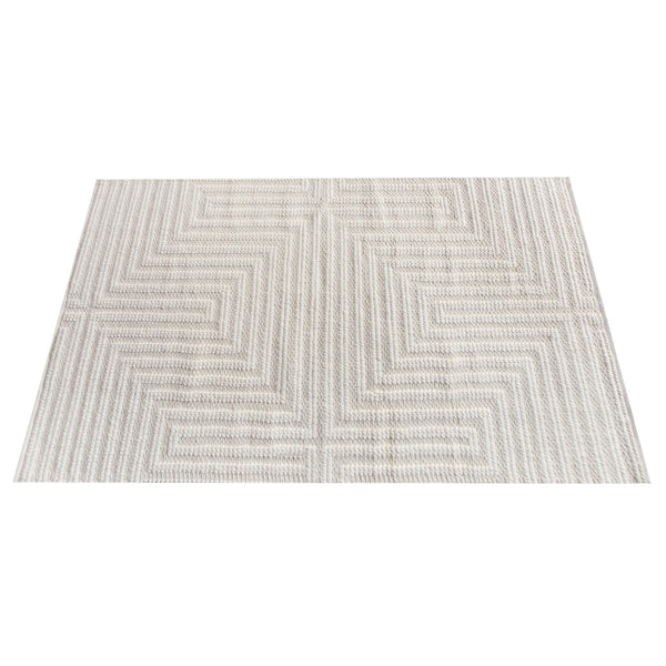 Elsie Modern Textured White Wool Rug - Staunton and Henry