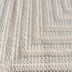 Elsie Modern Textured White Wool Rug - Staunton and Henry