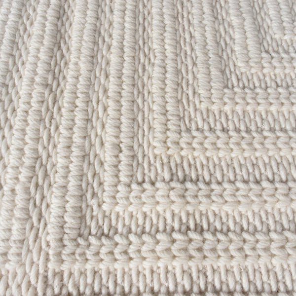Elsie Modern Textured White Wool Rug - Staunton and Henry