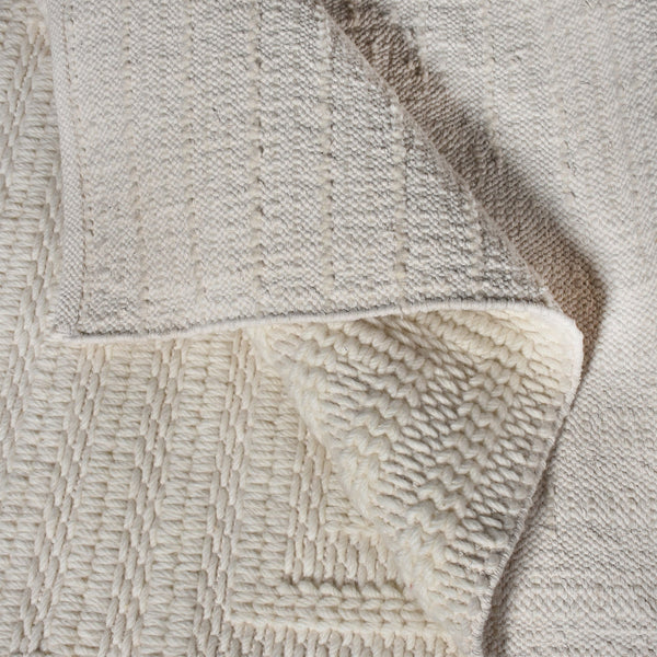 Elsie Modern Textured White Wool Rug - Staunton and Henry