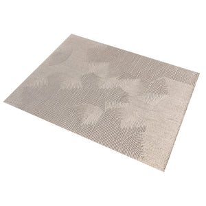 Oden Textured Scalloped White Wool Rug - Staunton and Henry