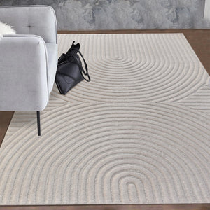 Sana Midcentury Modern Textured White Wool Rug - Staunton and Henry
