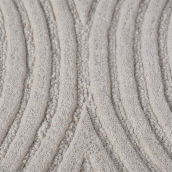 Sana Midcentury Modern Textured White Wool Rug - Staunton and Henry
