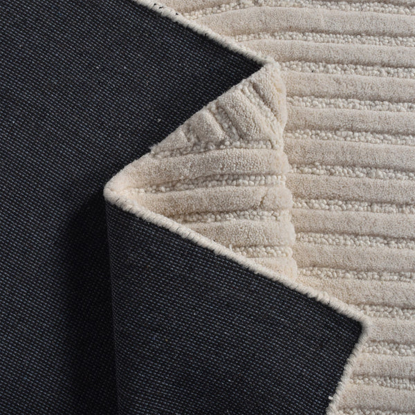 Sana Midcentury Modern Textured White Wool Rug - Staunton and Henry