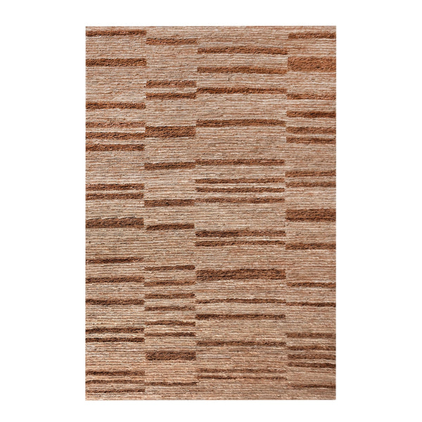 Echete Burnt Orange Leather and Jute Rug - Staunton and Henry