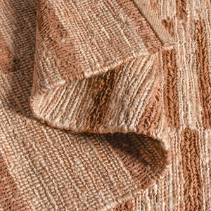 Echete Burnt Orange Leather and Jute Rug - Staunton and Henry