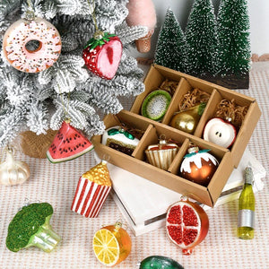Food & Vegetable Christmas Glass Baubles - Staunton and Henry