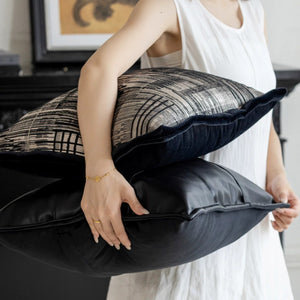 Milano Black and Beige Geometric Cushion Cover - Staunton and Henry