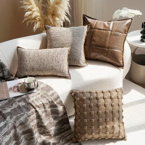 Siena Brown Textured Cushion Cover Collection - Staunton and Henry