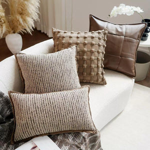 Siena Brown Textured Cushion Cover Collection - Staunton and Henry