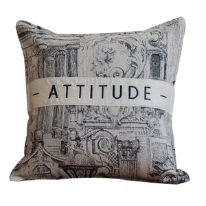 Indigo Blue Velvet Embroidered Cushion Cover - Staunton and Henry