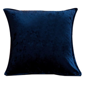 Indigo Blue Velvet Embroidered Cushion Cover