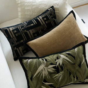 Arden Green Leaf Lumbar Cushion Cover Set - Staunton and Henry