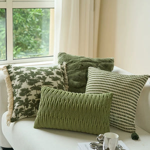 Oasis Textured Green Cushion Cover Collection - Staunton and Henry