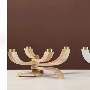 Nero Mid-Century Rotating Wooden Candle Holder - Staunton and Henry