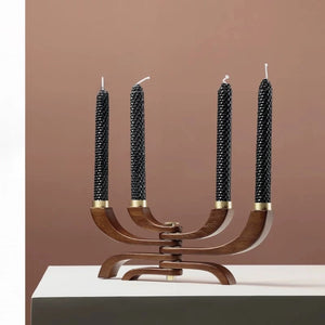 Nero Mid-Century Rotating Wooden Candle Holder - Staunton and Henry
