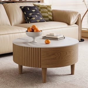 Anna Nordic Wood and Stone Coffee Table - Staunton and Henry