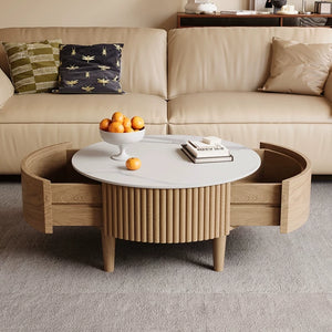 Anna Nordic Wood and Stone Coffee Table - Staunton and Henry
