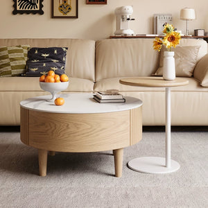 Floyd Mid-Century Wood and Stone Coffee Table - Staunton and Henry