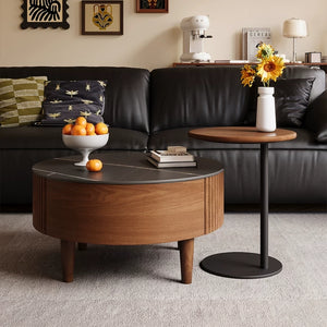 Floyd Mid-Century Wood and Stone Coffee Table - Staunton and Henry