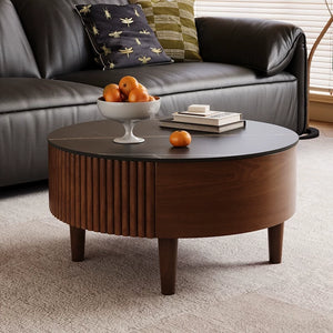 Floyd Mid-Century Wood and Stone Coffee Table - Staunton and Henry