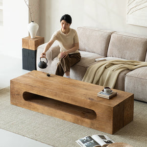 Aki Solid Wood Wab-Sabi Coffee Table - Staunton and Henry