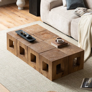 Kansai Modular Wood Wabi-Sabi Coffee Table Stools - Staunton and Henry