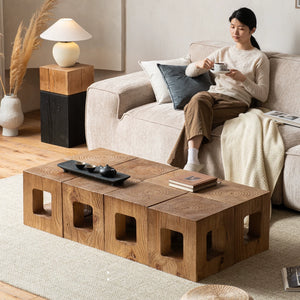 Kansai Modular Wood Wabi-Sabi Coffee Table Stools - Staunton and Henry