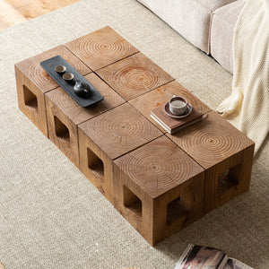 Kansai Modular Wood Wabi-Sabi Coffee Table Stools - Staunton and Henry