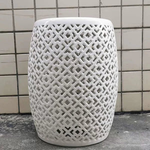 Ivory Cloud Ceramic Garden Stool