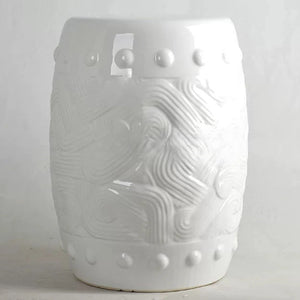 Ivory Cloud Ceramic Garden Stool