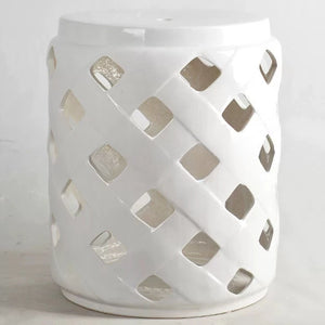 Ivory Cloud Ceramic Garden Stool