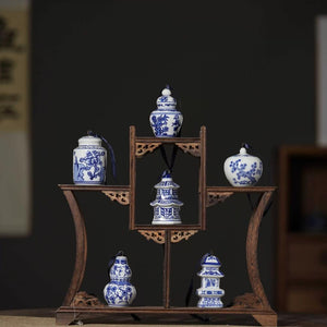 Blue & White Chinese Urn Christmas Bauble Set of 5 - Staunton and Henry