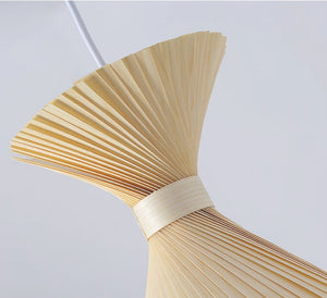 Oriental Wood Veneer Dining Room Pendant Light - Staunton and Henry