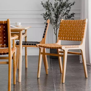 Kirra Woven Leather Dining Chair - Staunton and Henry