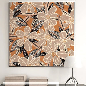 Framed Retro Orange Flower Print - Staunton and Henry