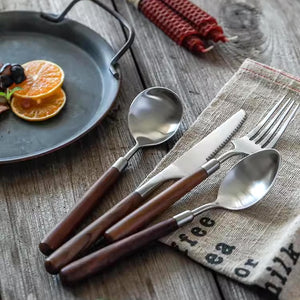 Walnut Wood Cutlery Set - Staunton and Henry