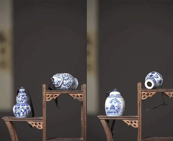 Blue & White Chinese Urn Christmas Bauble Set of 5 - Staunton and Henry