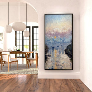 Framed Claude Monet Art Print: Sunset on the Seine at Lavacourt - Staunton and Henry