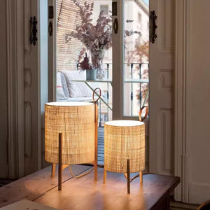 Japanese Style Linen Table Lamp - Staunton and Henry