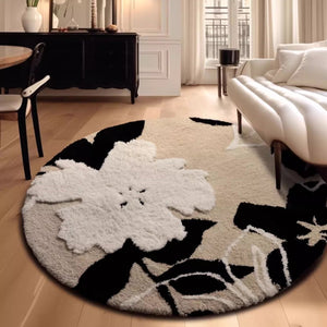Textured Floral Round Rug - Staunton and Henry